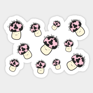 Cute but Poisonous Mushrooms Pattern Kawaii Pink Anime Harajuku Pink Mushroom Logo Minimal Art Sticker